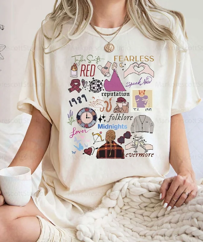 Taylor Swift Album Eras Tour Merch TeeCotton T-Shirts